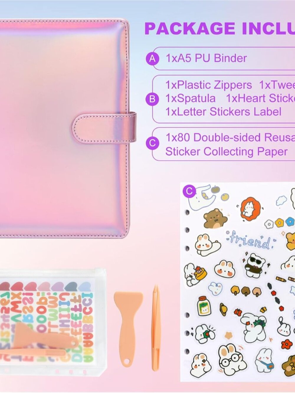 Reusable Sticker Book,Sticker Collecting Book,A5 Sticker Collecting Album - Picture 2 of 7